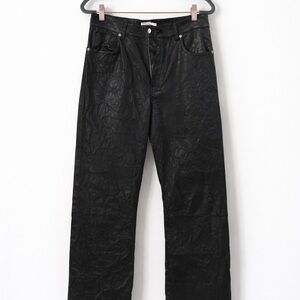 Zadig & Voltaire Défilé Black Leather Pants — Straight Leg